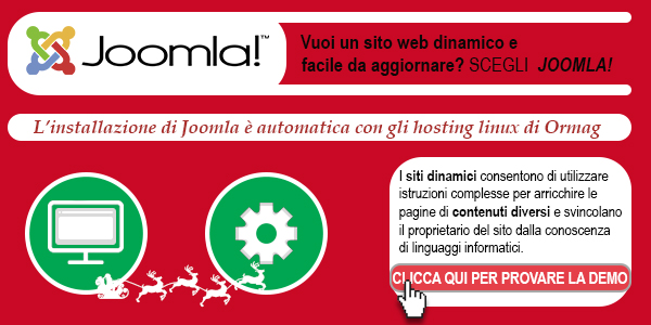Joomla è compreso per l’installazione automatica in tutti gli hosting Linux di Ormag.net
